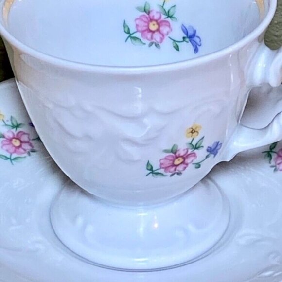 Wawel China • Floral Tea Cup & Saucer Set • Gold Trim • Made In Poland • Rare • - Picture 9 of 14